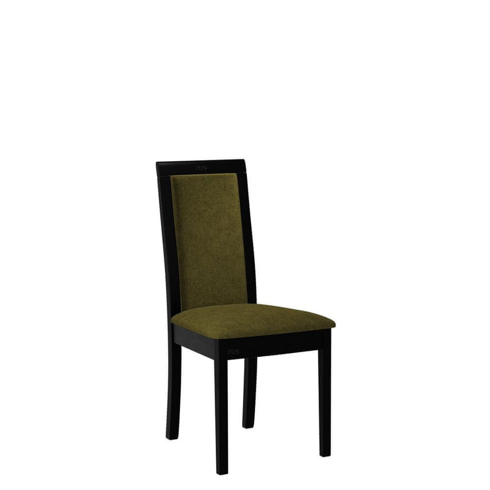 Veneti Kuchynská stolička s látkovým poťahom ENELI 4 - čierna / tmavá olivová